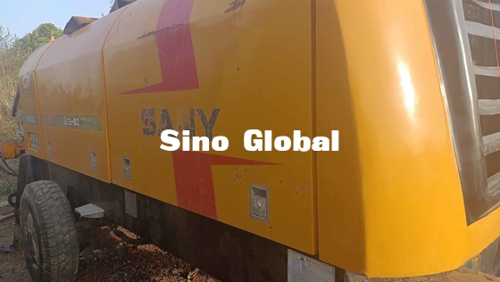 Il rimorchio utilizzato giallo di Sany ha montato la pompa per calcestruzzo 180KW HBT8018C